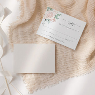 Cartons Réponse Dusty Rose Blush rose Eucalyptus Mariage de verdur