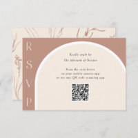 Earth Tone Modern Simple Arch Code QR mariage