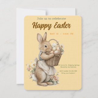 Cartons Réponse Easter bunny with a blue bow