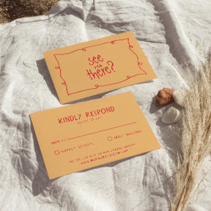 Cartons Réponse Écrit à la main Colorful Retro Bold Mariage unique