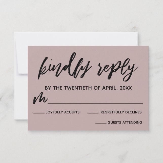 Cartons Réponse Écriture manuscrite décontractée Rose rose de mari (Devant)