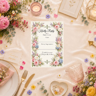 Cartons Réponse Élégance de mariage romantique dans un jardin past
