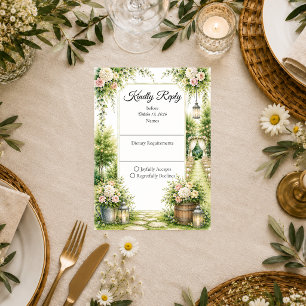 Cartons Réponse Élégance de mariage romantique dans un jardin secr