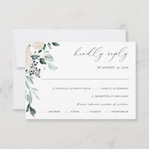 Cartons Réponse Élégance de verdure émeraude pour mariage