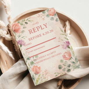 Cartons Réponse Élégance Florale Rose