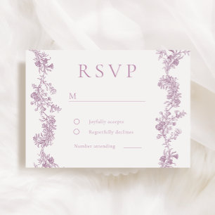 Cartons Réponse Élégance vintage : Rose Dusty Blush Floral Mariage