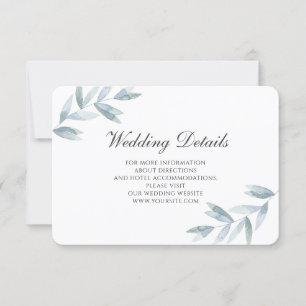 Cartons Réponse Elegant aquarelle botanique Détails du Mariage