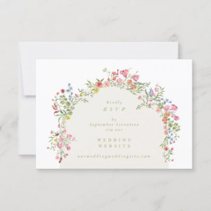 Cartons Réponse Élégant Arc Floral QR CODE RETOUR Site mariage