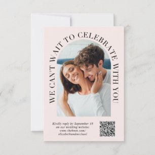 Cartons Réponse Elégant Arc Photo QR Code Mariage rose