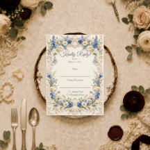 Elegant Baroque Blue Wildflower Wedding