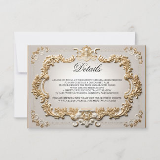 Cartons Réponse Élégant baroque Calligraphie Script Détails du Mar