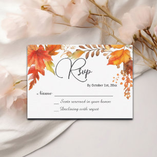 Cartons Réponse Elégant Boho Fall Floral Maple Feuilles Mariage RS