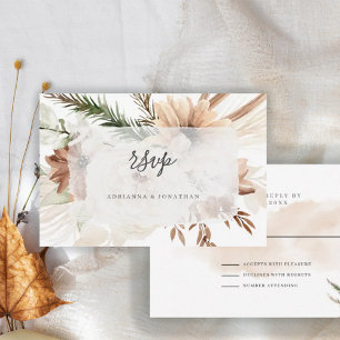 Cartons Réponse Élégant Boho Floral Pampas 
