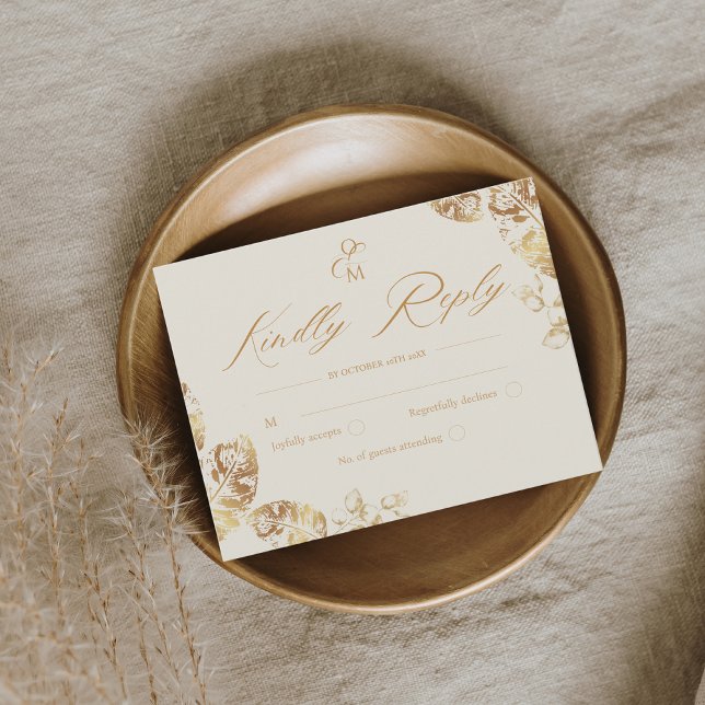 Cartons Réponse Elegant Boho | Mariage d'automne d'or (Créateur téléchargé)