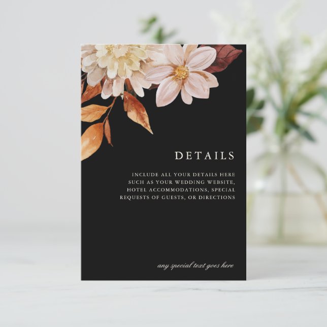 Cartons Réponse Élégant Boîtier de Mariages floraux d'automne Déta (Debout devant)