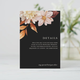 Cartons Réponse Élégant Boîtier de Mariages floraux d'automne Déta