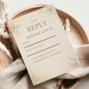 Cartons Réponse Élégant Botanique Minimaliste