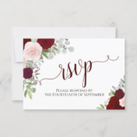 Elegant Burgundy Floral Calligraphy