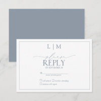 Élégant Calligraphie Monogramme Bleu Poussiéreux R
