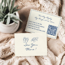 Élégant Code QR de Feuille Tropicale Bleue pour Ma