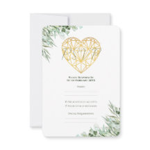Élégant Coeur Eucalyptus Foliage Mariage officiel