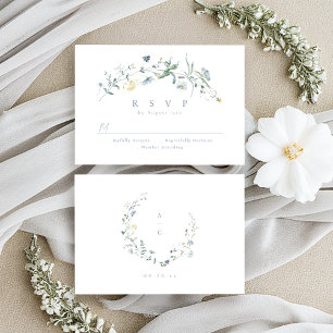 Cartons Réponse Elégant Dusty Blue Fleur sauvage Rustic Boho Maria