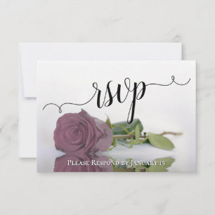 Cartons Réponse Elégant Dusty Mauve rose reflétant Mariage Rose