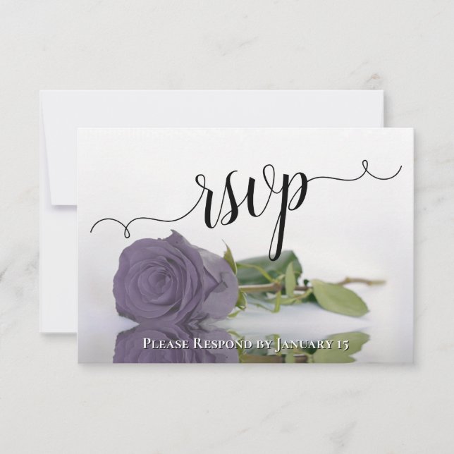 Cartons Réponse Élégant Dusty violet reflétant Mariage Rose (Devant)
