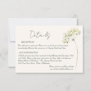 Cartons Réponse Elégant et verdoyant Mariage floral fiche détaillé