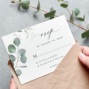 Cartons Réponse Elégant eucalyptus verdure chic mariage
