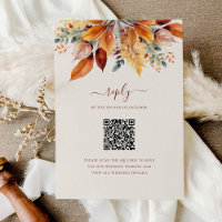 Élégant Feuilles Automne QR Code Mariage