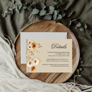 Cartons Réponse Élégant Fleur sauvage botanique d'automne mariage