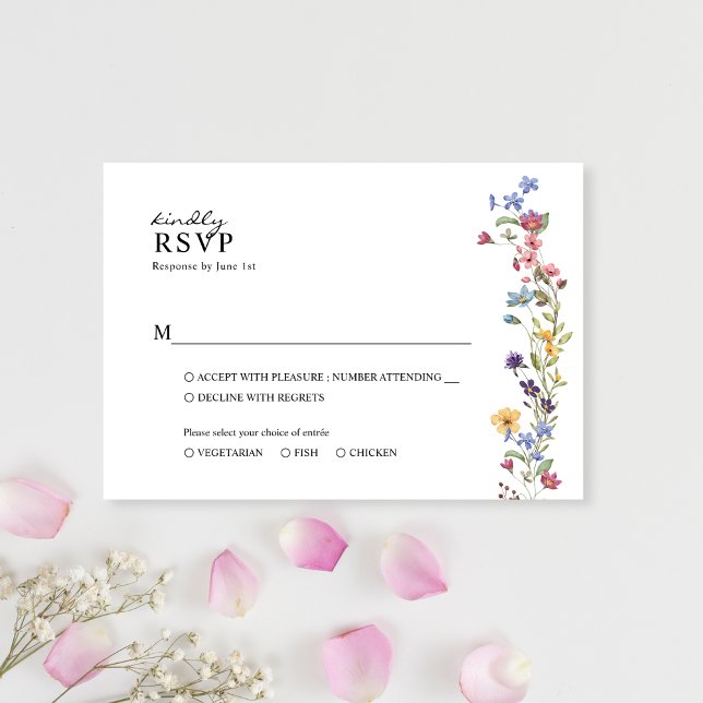 Cartons Réponse Elégant Fleur sauvage de printemps Floral Jardin M (Créateur téléchargé)