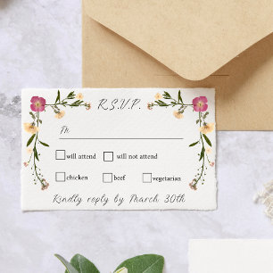 Cartons Réponse Elégant Fleur sauvage habillé de jardin mariage