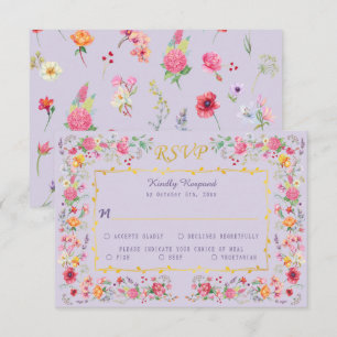 Cartons Réponse Elégant Fleur sauvage Meadow Printemps Jardin Mari