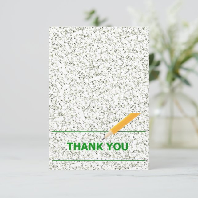 Cartons Réponse Élégant floral vert (Debout devant)