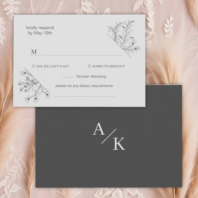 Cartons Réponse Elegant Floral Wedding (Créateur téléchargé)