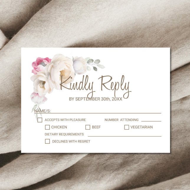 Cartons Réponse Elegant Floral Wedding (Créateur téléchargé)