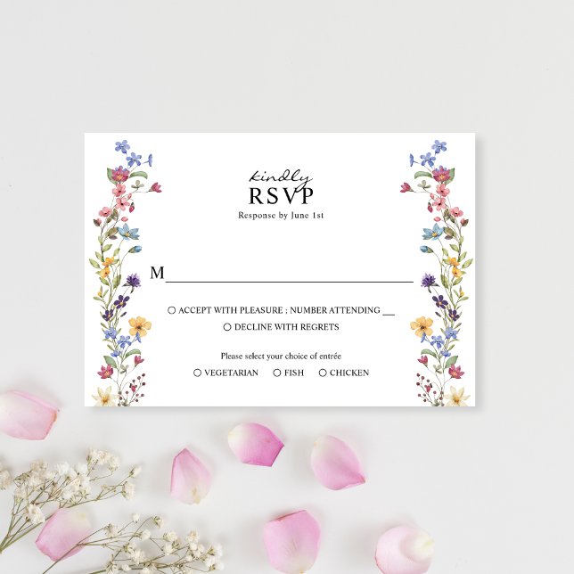 Cartons Réponse Elégant Jardin Fleur sauvage Whimsical Mariage (Créateur téléchargé)