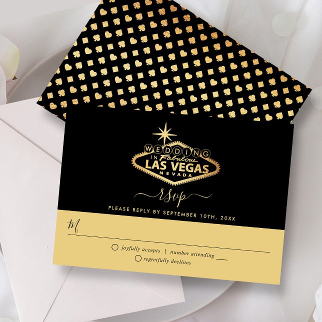 Cartons Réponse Elégant Las Vegas Destination Mariage (Créateur téléchargé)