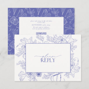 Cartons Réponse Élégant Lavande Lavande Floral Mariage QR Code