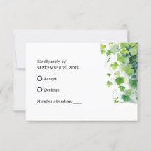Élégant Mariage à feuilles vertes