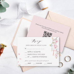Cartons Réponse Élégant Mariage à fleurs de printemps
