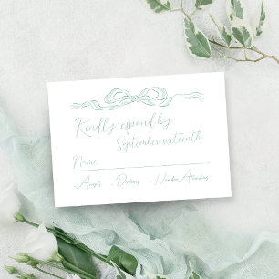 Cartons Réponse Élégant Mariage à mâchoire vert clair