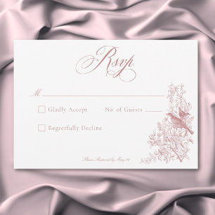 Cartons Réponse Élégant mariage à motifs chinois rose, nature et o