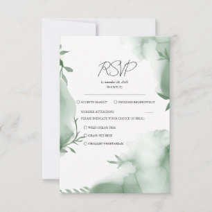 Cartons Réponse Élégant mariage aquarelle de verdure d'eucalyptus