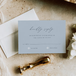 Cartons Réponse Élégant Mariage bleu côtier pâle