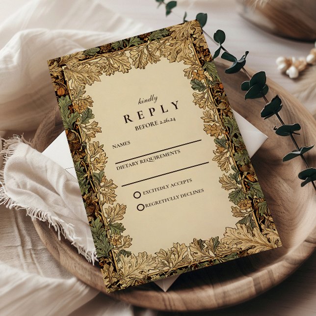 Cartons Réponse Élégant Mariage botanique (Créateur téléchargé)