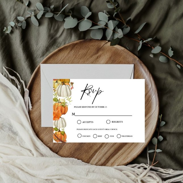 Cartons Réponse Élégant mariage Citrouille d'automne (Créateur téléchargé)