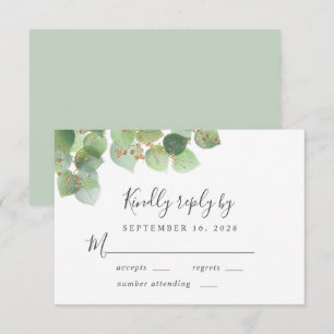 Cartons Réponse Elégant Mariage d'aquarelle Eucalyptus